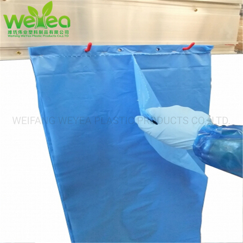Blue Polyethylene PE Plastic Disposable Kitchen Aprons in Dispenser Box