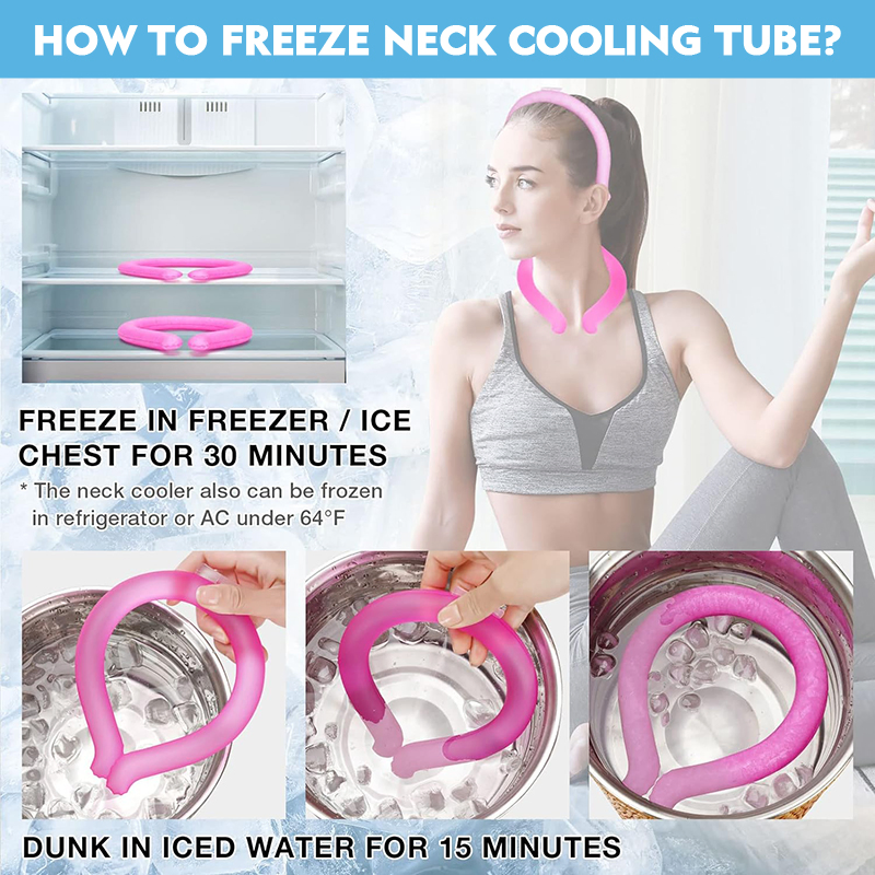 Hot Sale Wearable Neck Cooling Tube Gel Cold Ice Ring Portable Neck Cooler