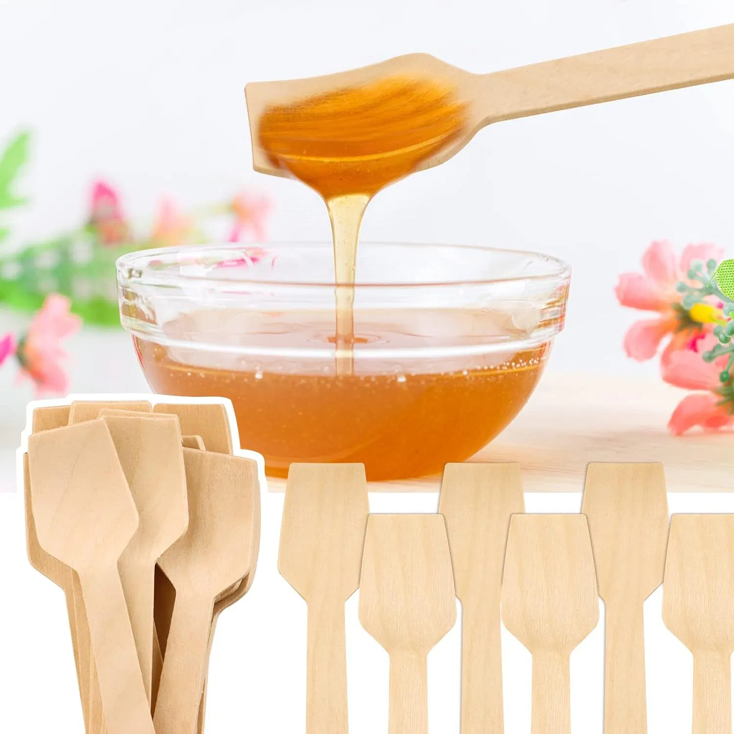 Natural Brich Wood Ice Cream Spoon Disposable Wooden Cutlery Set