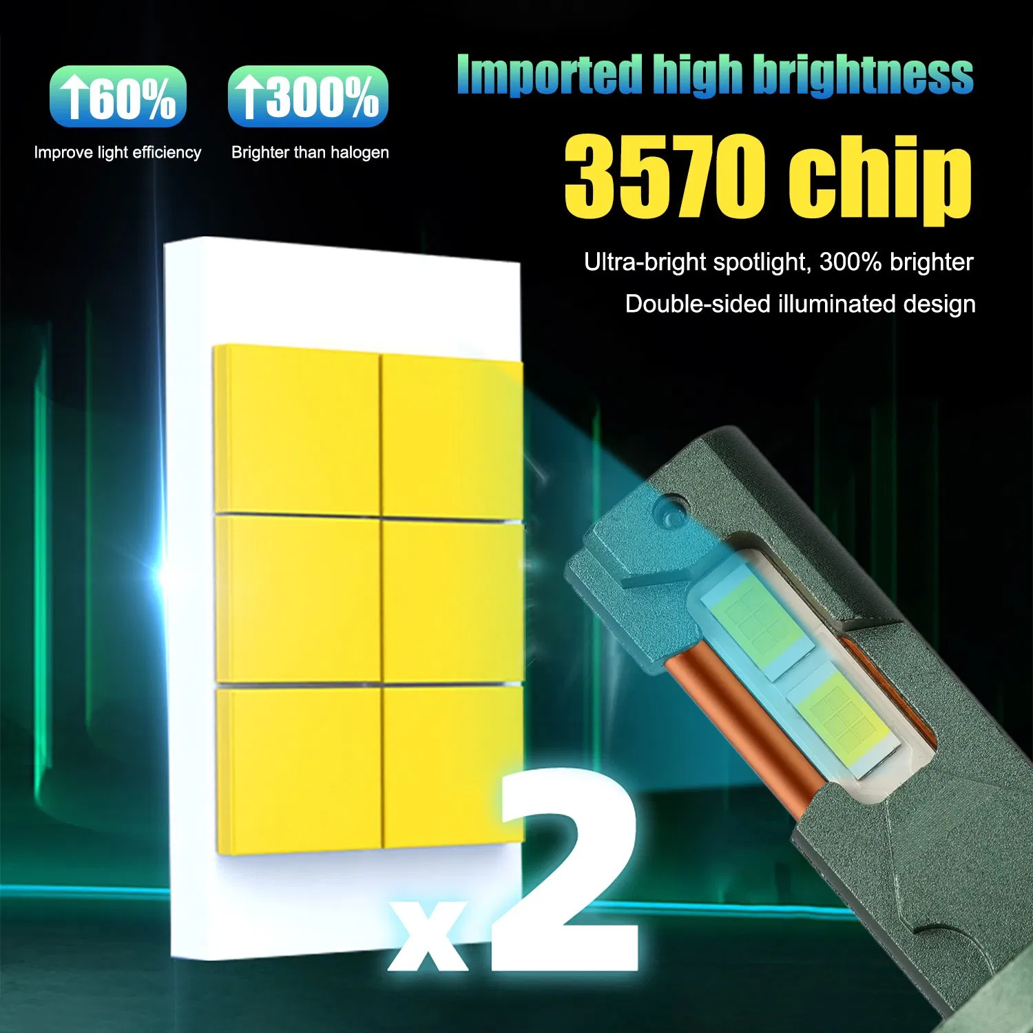 LED-лампа головного света 90W V30 для авто (H3, H4, H7, H11)