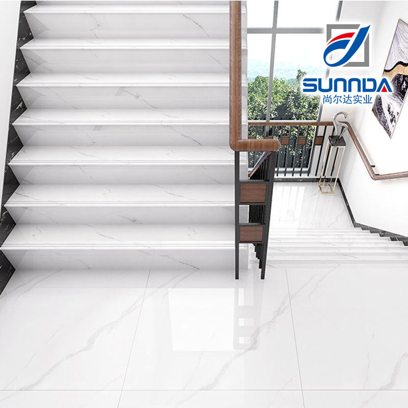 Home Decorative Foshan120X47cm Marble Pattern Design Glazed Porcelain Stair Floor Step Tile for Hotel House