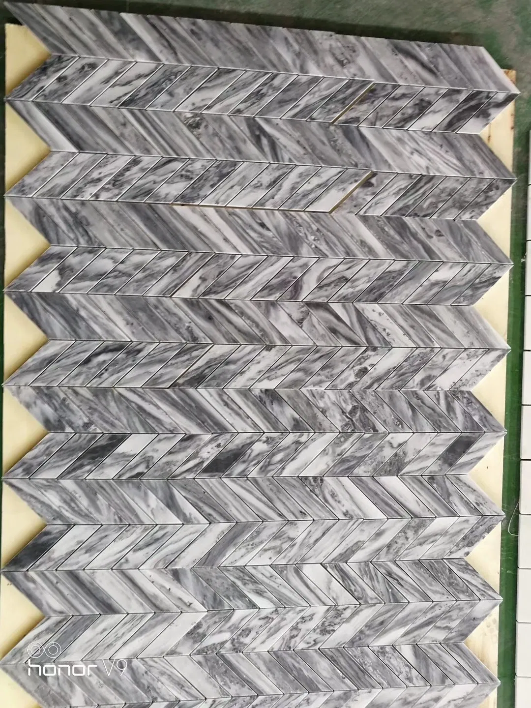 Lava Grey Andesite / High Quality Floor & Wall Herringbone Mosaic Tiles