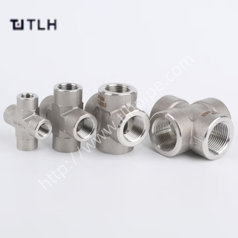 3000/6000/9000lb Ss 304 Ss 316 Socket Weld Cross for Leak-Proof Connection