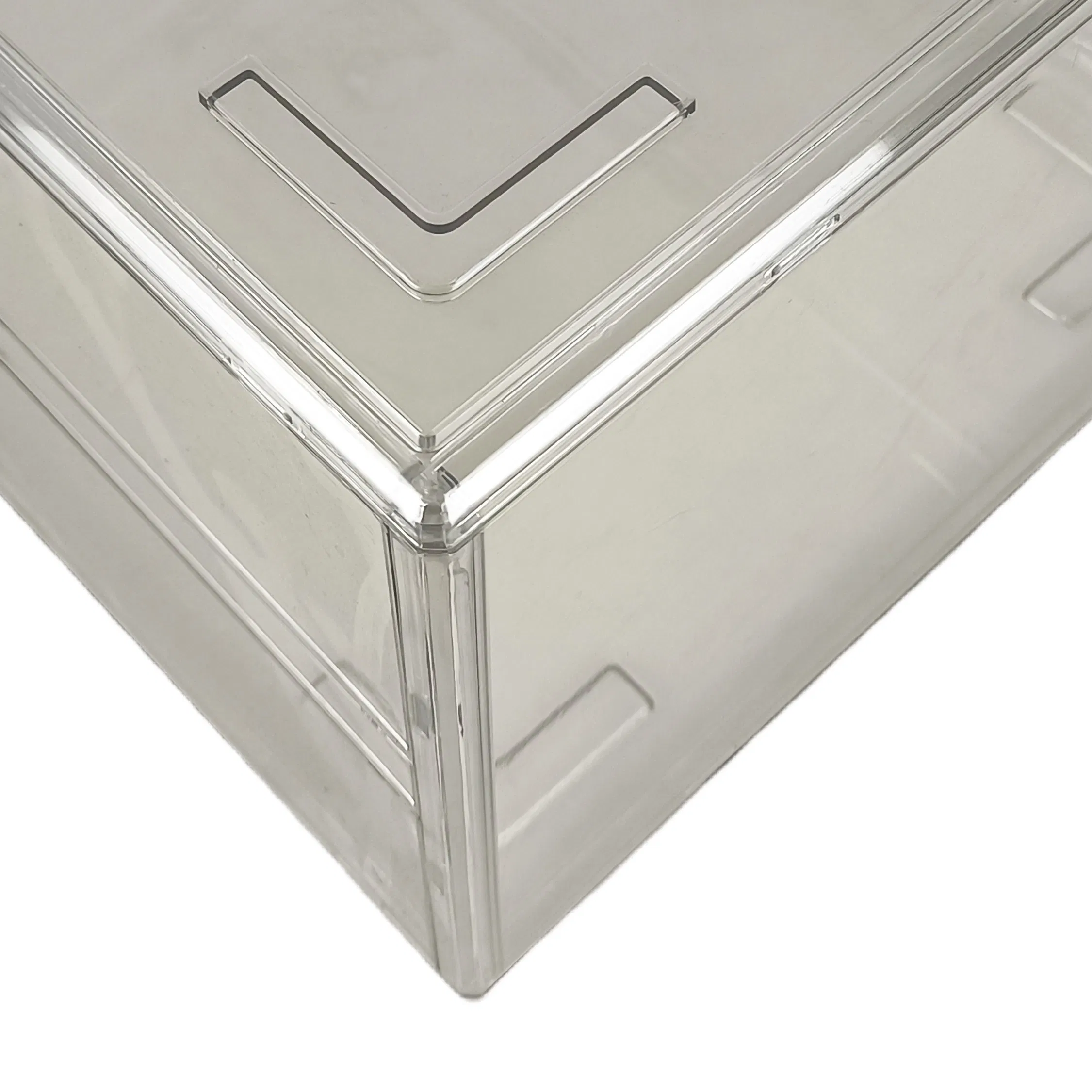 Custom Logo Clear Acrylic Magnetic Shoe Box Foldable Transparent Drop Front Stackable Sneaker Organizer