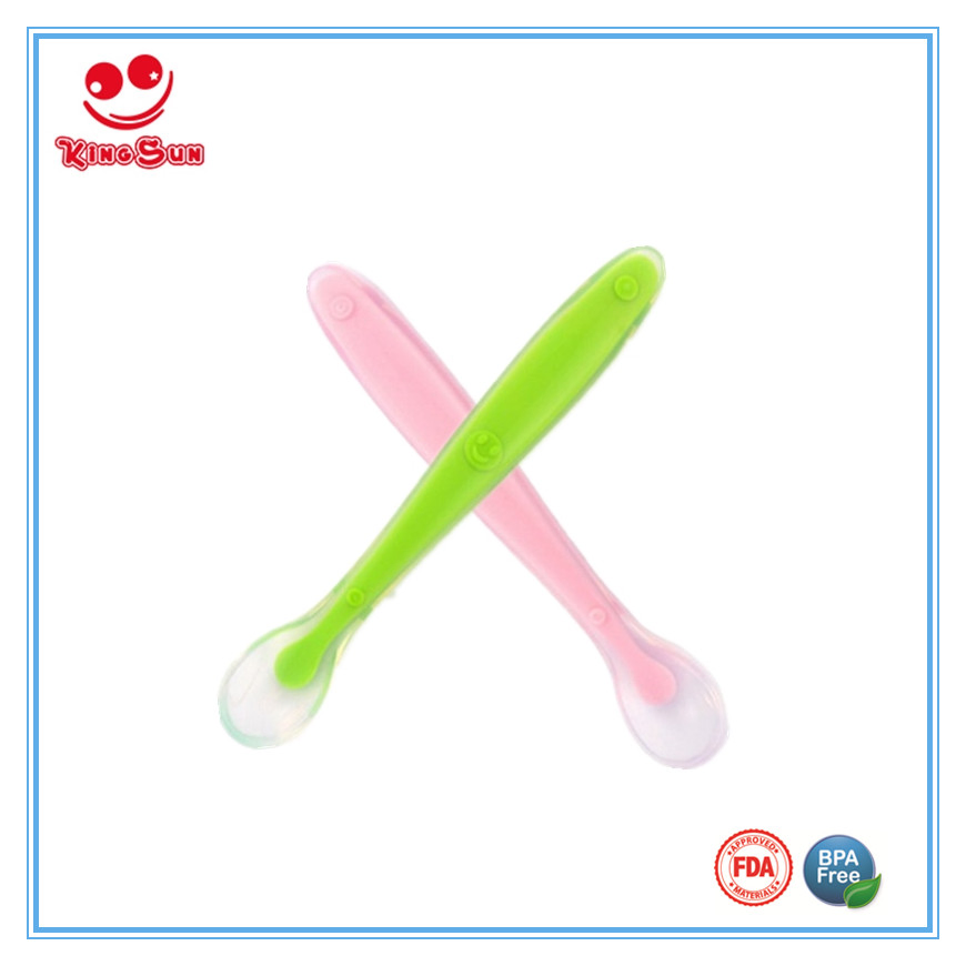 High Quality Cutlery Silicone Spoons for Baby Feeding Dinner Set