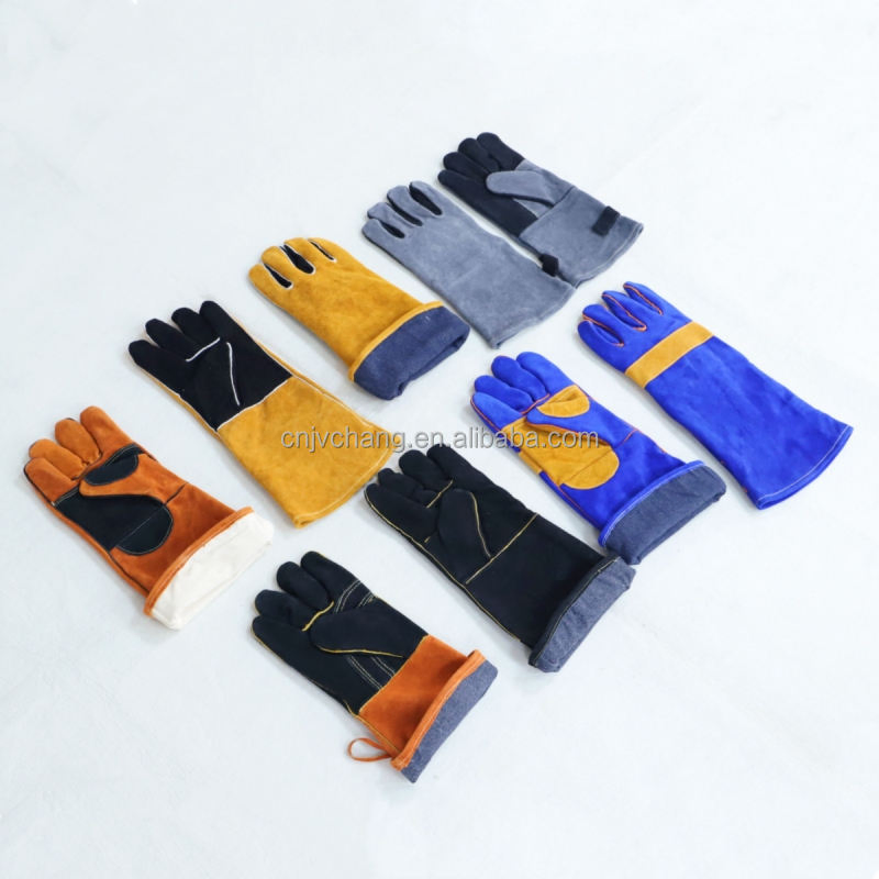Hot Selling 16 Inch Cowhide Leather Heat Resistant Gloves for BBQ Oven Accessories