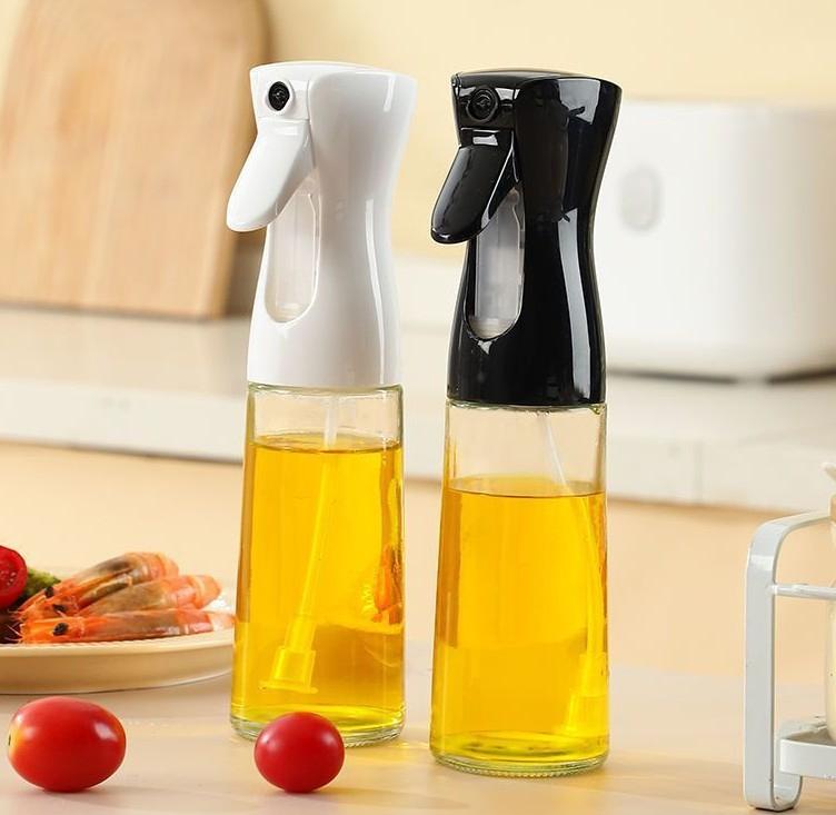 Kitchen Gadgets Multifunctional Oil Spray 200ml Glass Olive Oil Spray Bottle for Cooking