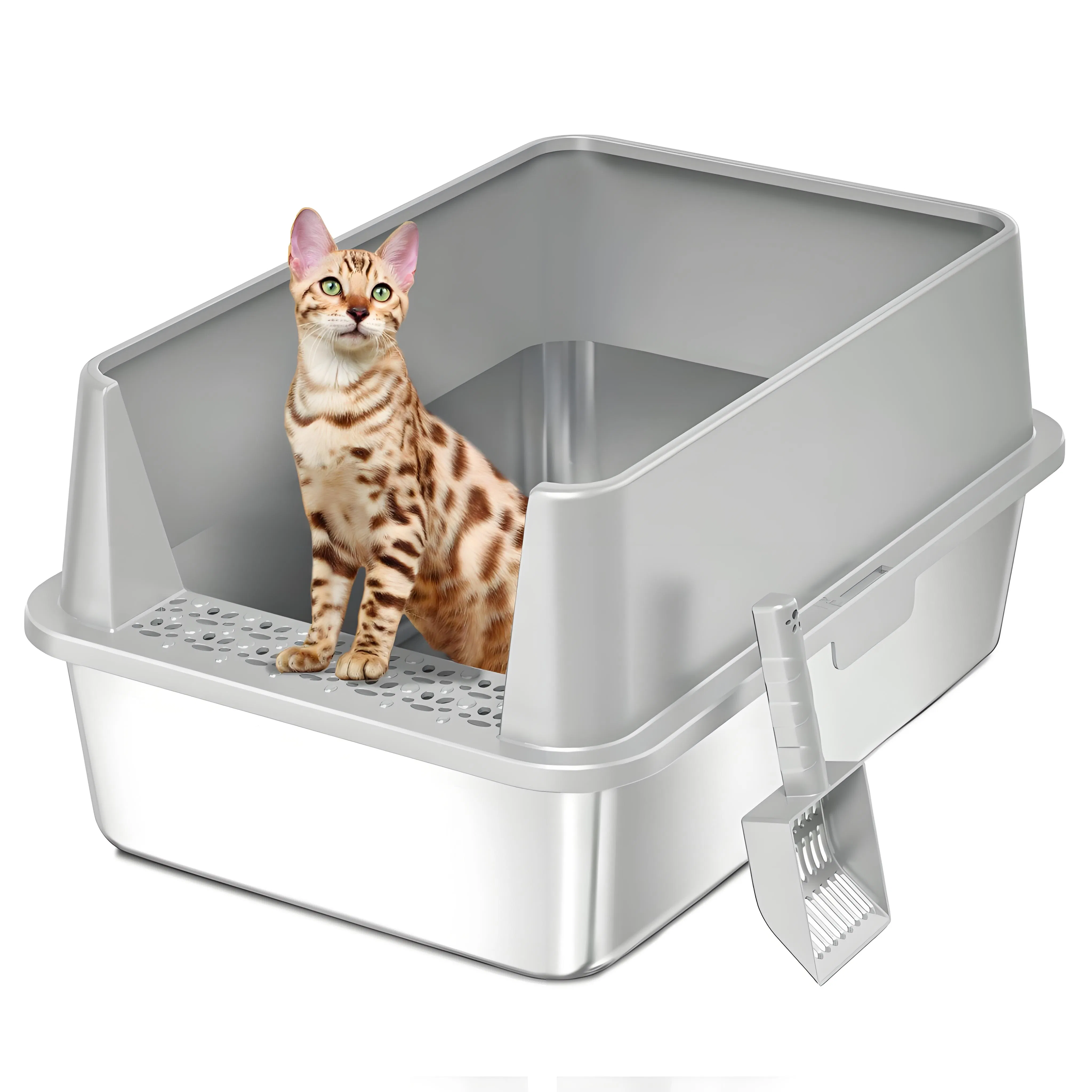 Easy-Clean Collapsible Cat Litter Box for Happy Pets