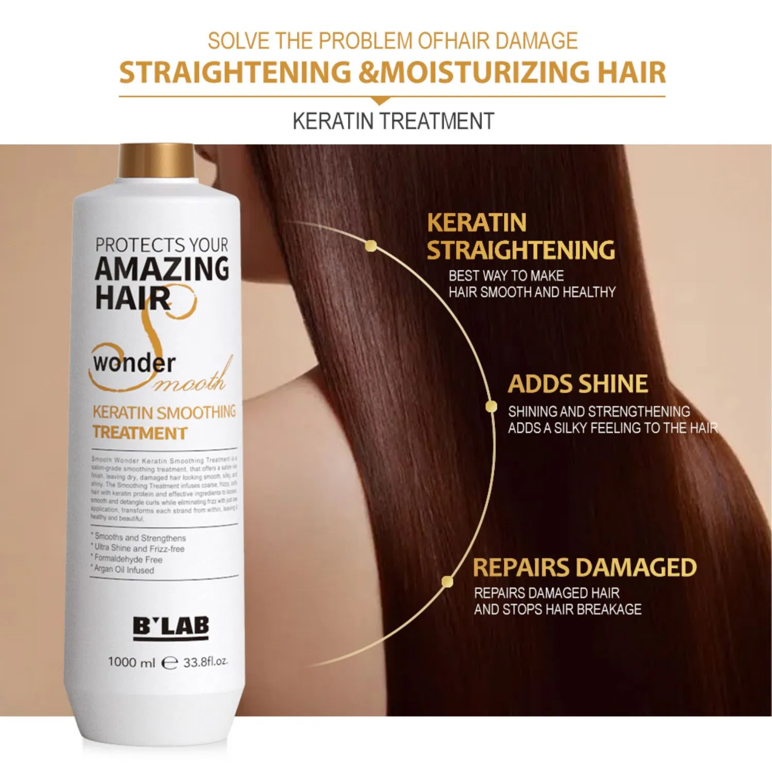 Nano Keratin 1000ml Professional Hair Treatment Keratin Smoothing Permanent Straightening Treatment