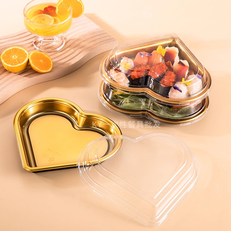 Heart-Shaped Plastic Disposable Food Packaging Box for Sushi