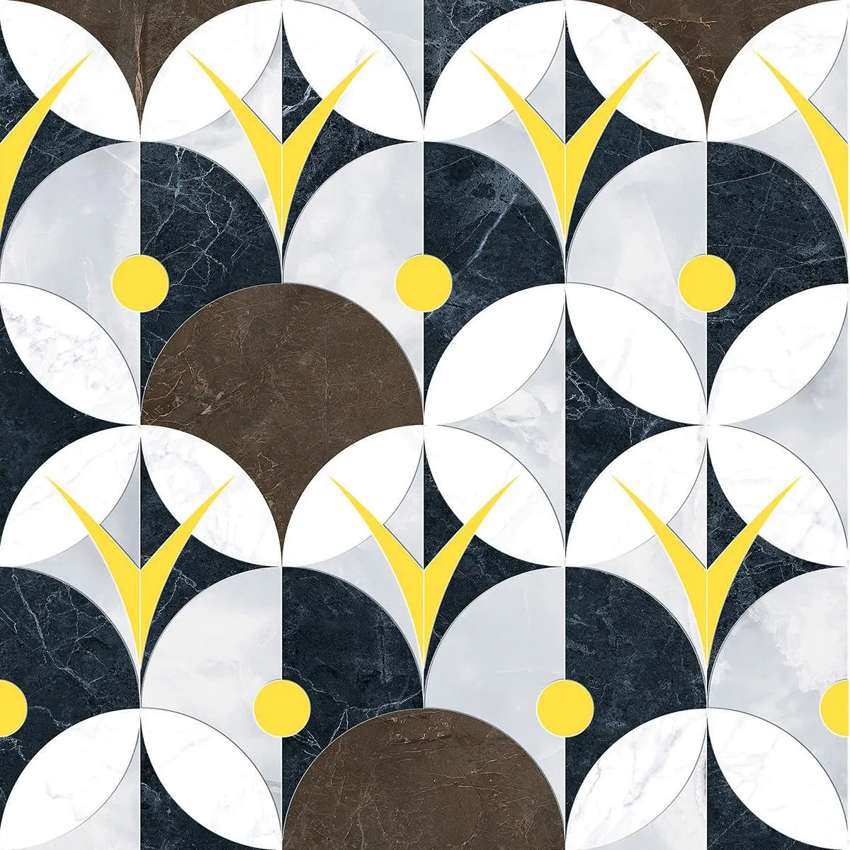 Плитка Art Deco с веерным узором для пола и стен