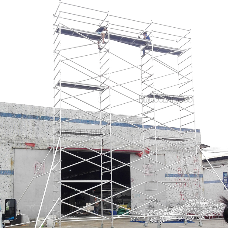 Safe 20m High Aluminium Scaffolding Tower with Stairs for Building