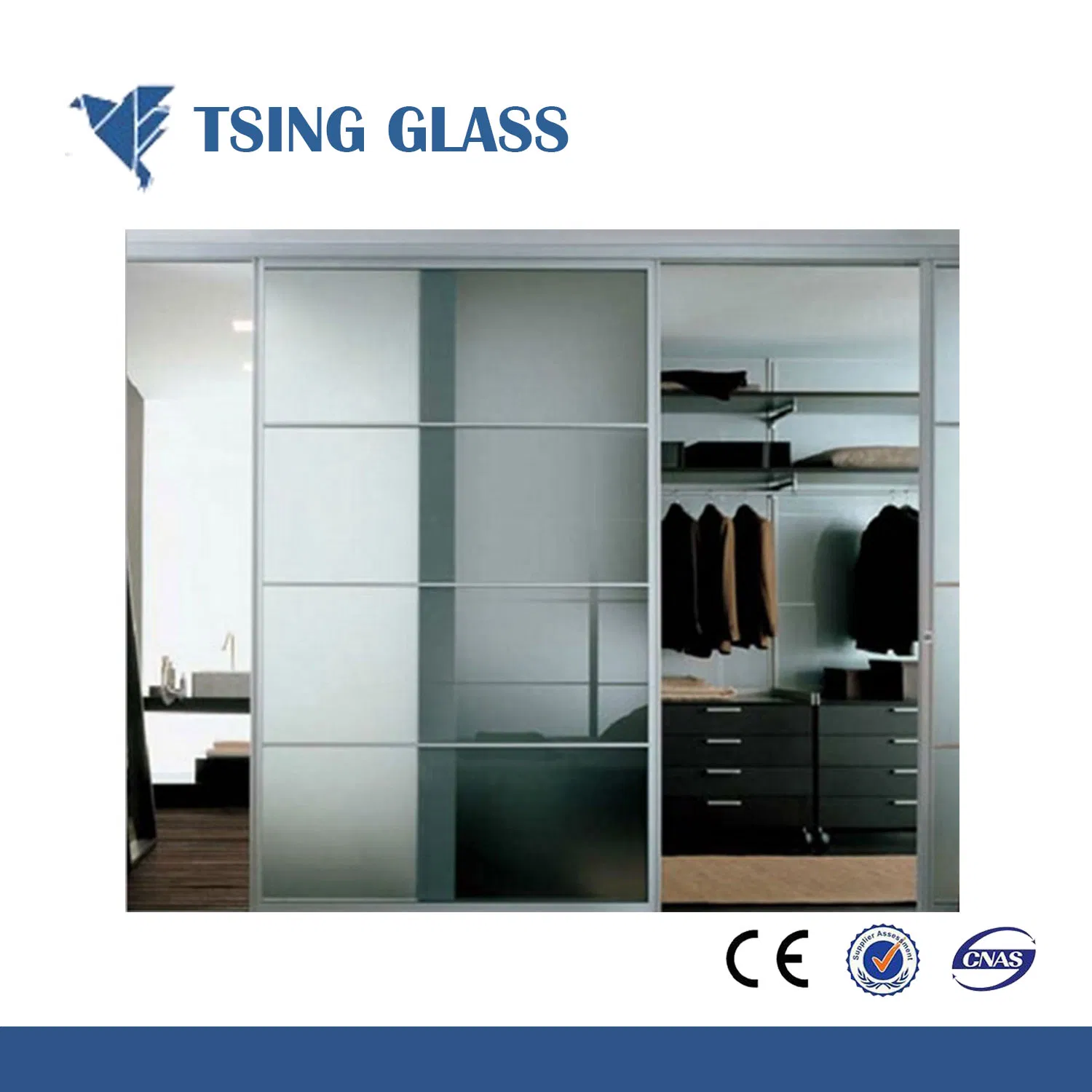 8/10/12mm Frosted Tempered Glass Acid Etched Tempered Glass for Balustrades, Handrails. Office