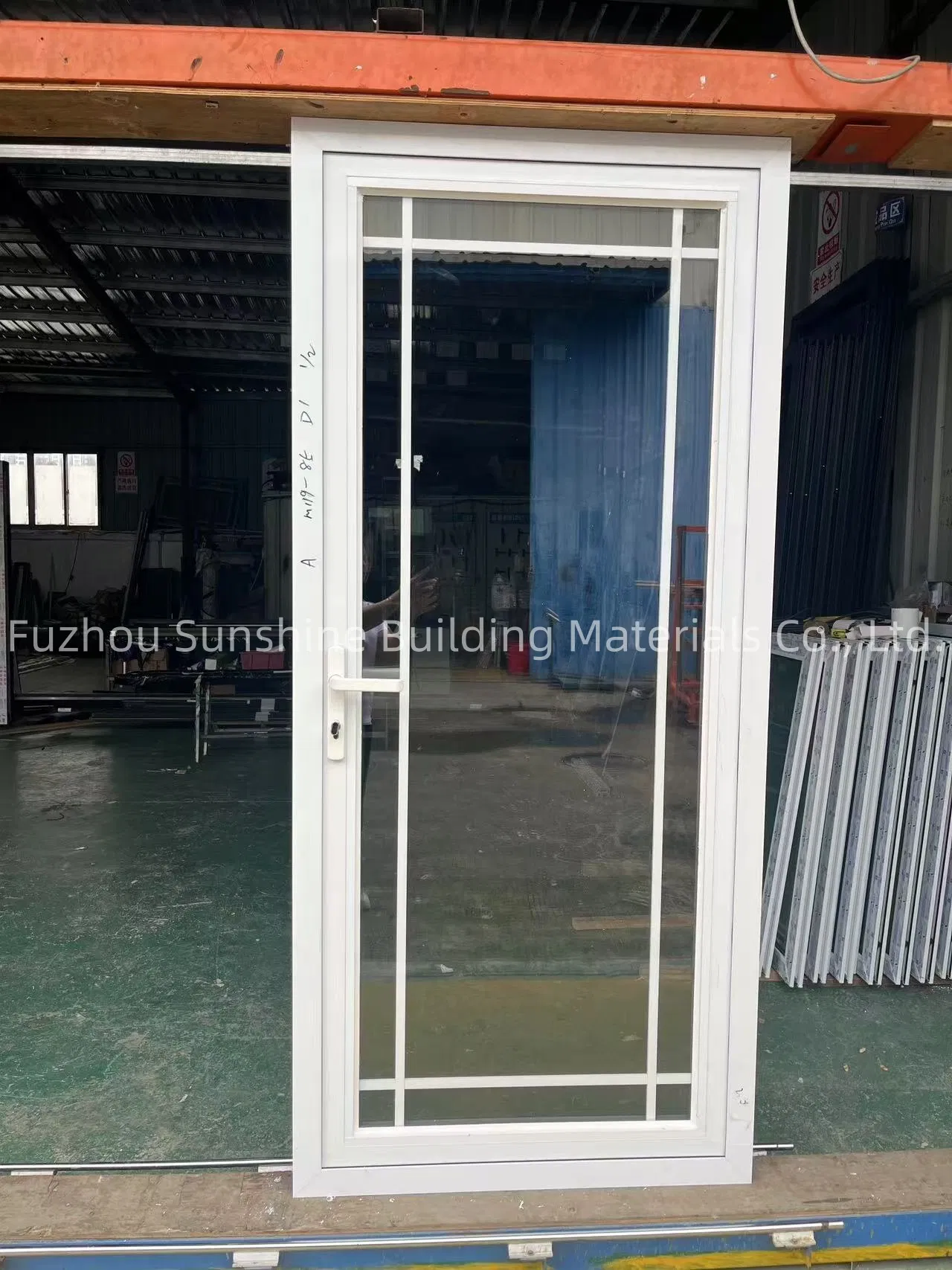 Customized PVC Entry Door Vinyl Plastic Modern Design Double Glazed UPVC Casement Door
