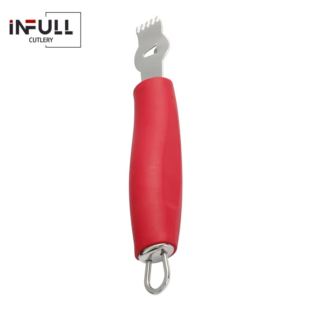 Lemon Grater with Red Rubber Plastic Handle Rust-Proof Metal Stainless Steel Kitchen Gadget