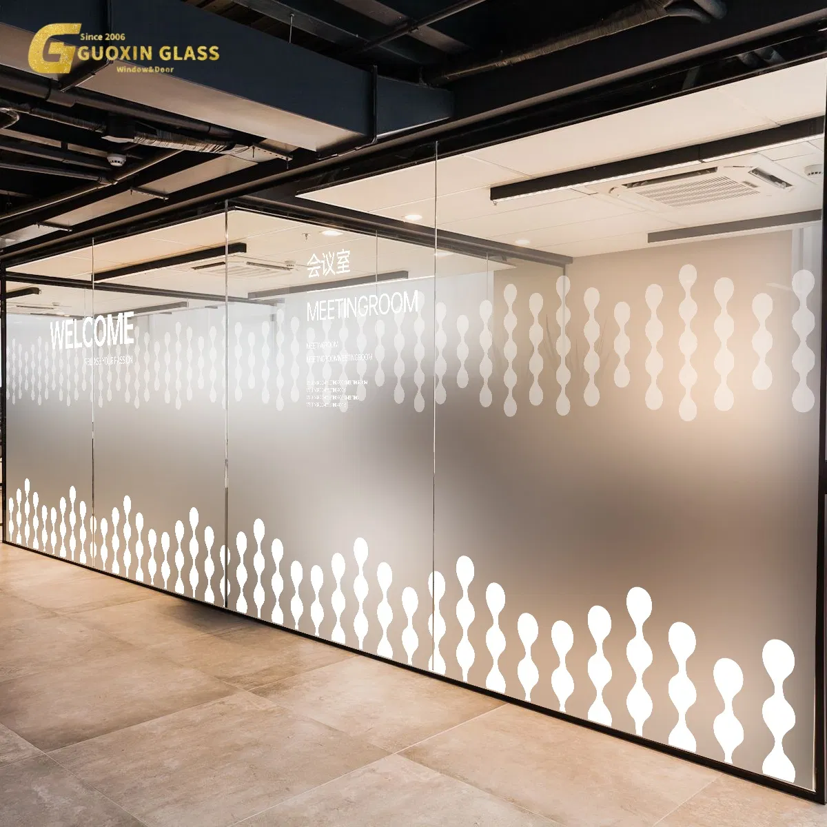 Customizable Frosted Glass Window Sheets for Building Applications