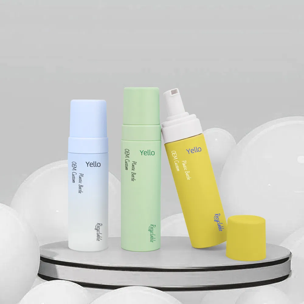 Custom Nude Brown Black Blue Purple Plastic Foam Hand Soap Bottles Foaming Dispensing Pump Bottle with Logo