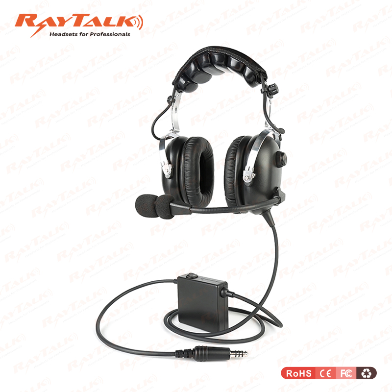 Anti Noise Headphones for Helicopter Two Way Radio Anti Noise Aviation Headset with Mic for Pilot User