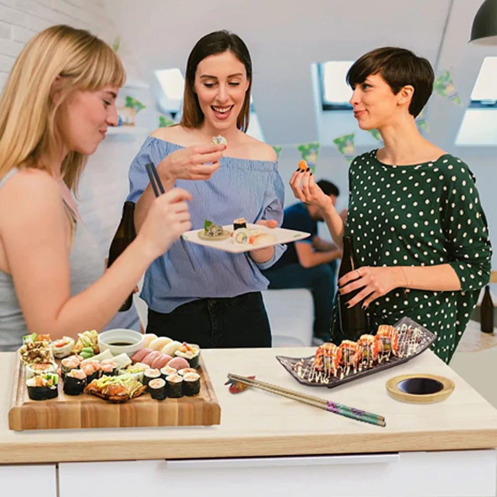 100% Natural Premium Disposable Bamboo Chopsticks Japanese Sushi Double Tip Chopsticks with Modern Design