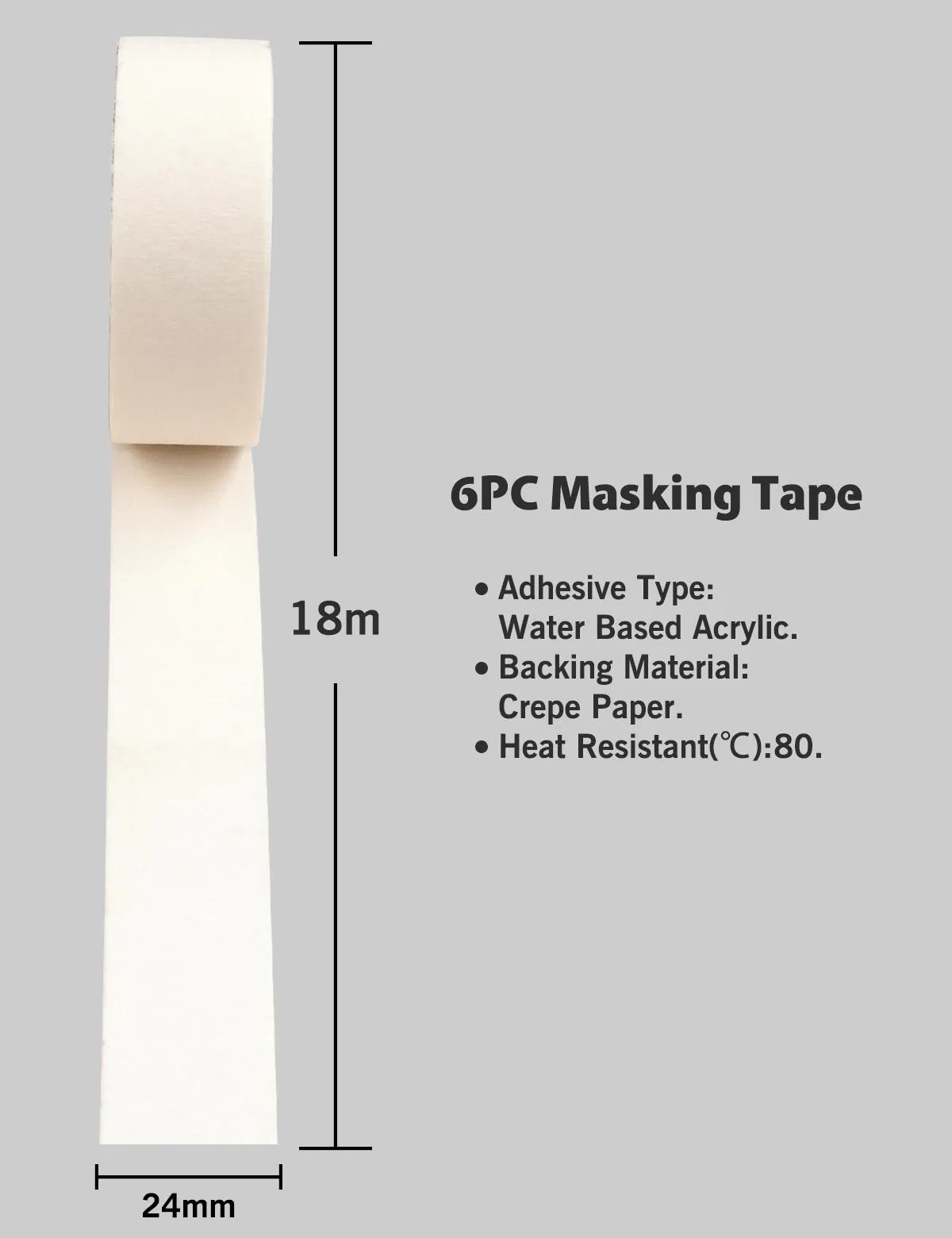 Rolingdog-Standard 80846 6PCS Masking Tape