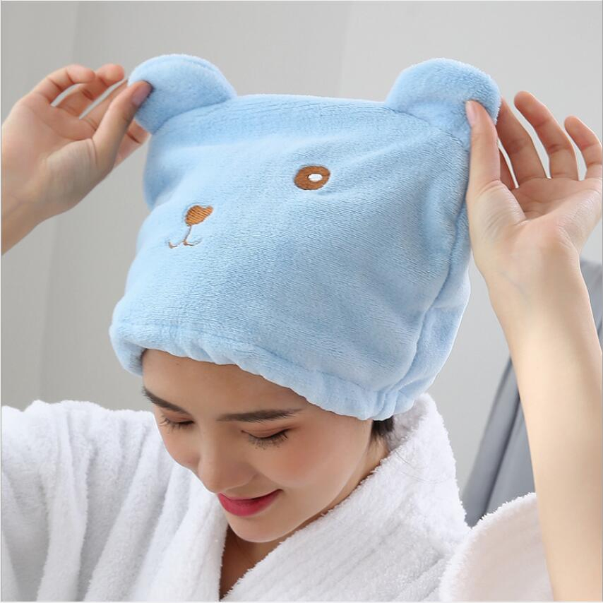 Women Hair Dry Cap Hair-Drying Hat Head Wrapped Towel
