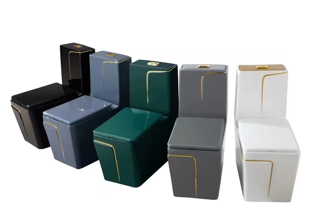 Factory Price Luxury Golden Dragon Water Closet Bathroom Colours One Piece Toilet