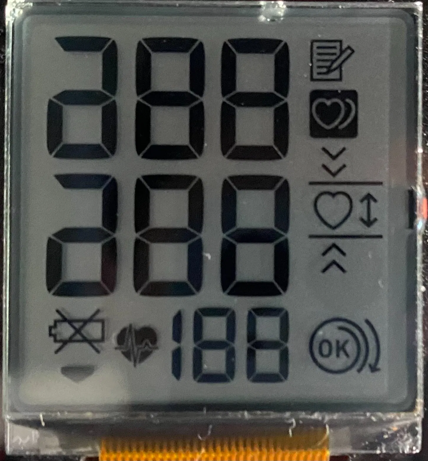 Custom Tn Type Cheap Digital Blood Pressure LCD Screen Display