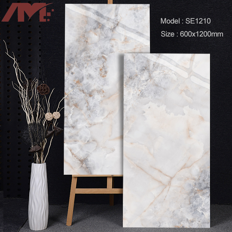 Foshan Luxury Marble Polished Porcelain Big Size Floor Tiles 600*1200mm