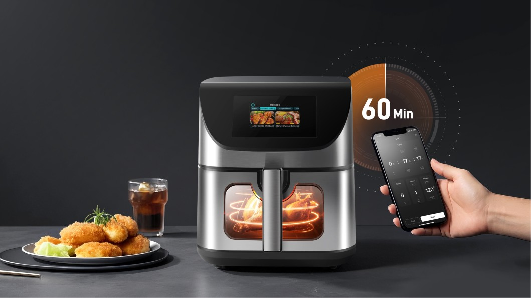 Kitchenidea Air Fryer 8L Capacity, 1700W, Healthy Oil-Free Frying, Dishwasher-Safe Parts