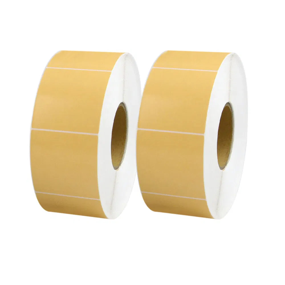 Custom Waterproof Paper Label Roll Thermal Adhesive Yellow Coated Color Vinyl Label