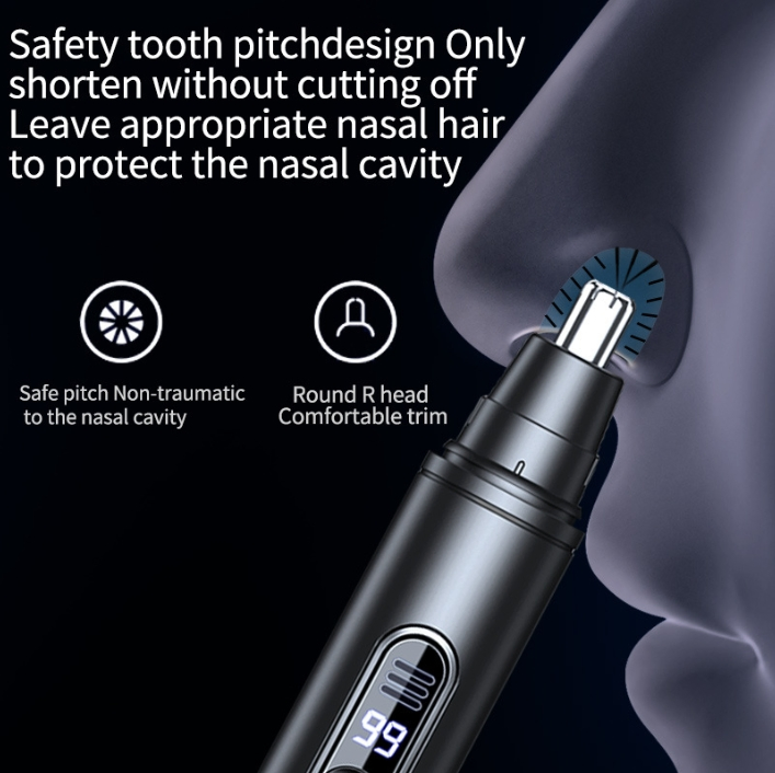 New LED Digital Nose Hair Trimmer Electric Men's Nose Hair Clipper Nose Hair Razor Type-C