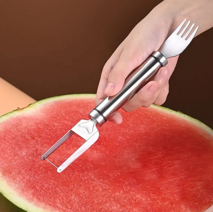 2-in-1 Stainless Steel Watermelon Slicer and Fork Tool