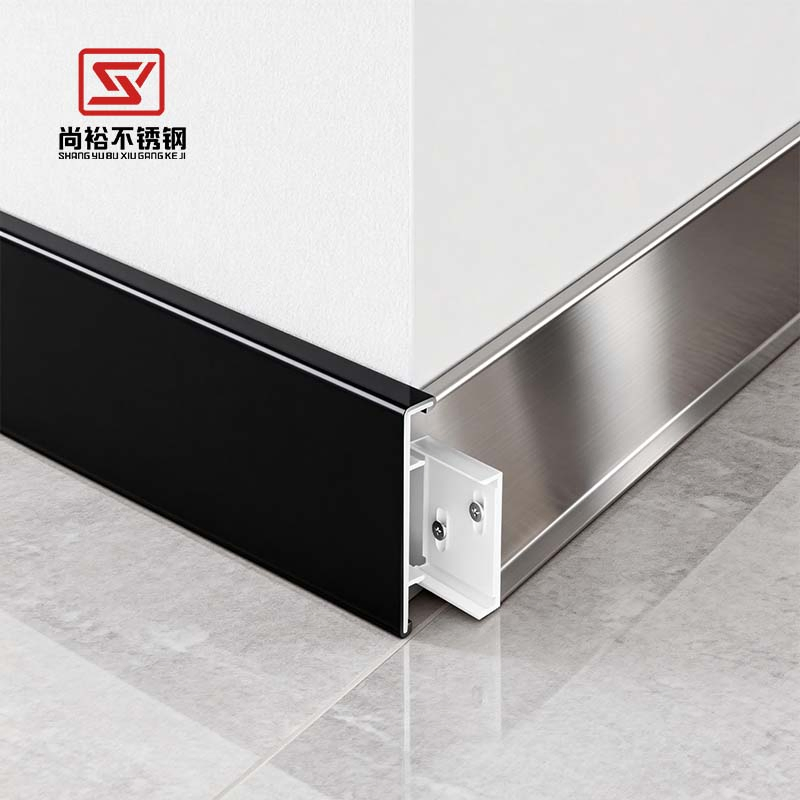 100mm Stainless Steel Baseboard Exterior Angel Brushed Stainless Steel Skirting Board