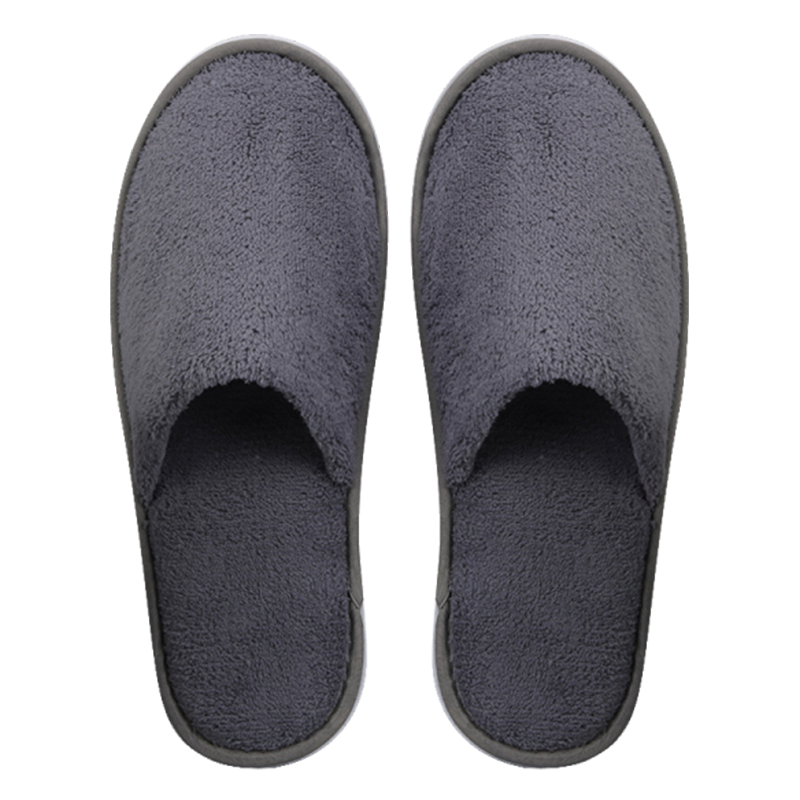 Disposable Customized Logo Hotel Amenities Set Cotton Slippers for Sap Home Eco-Friendly EVA Sole