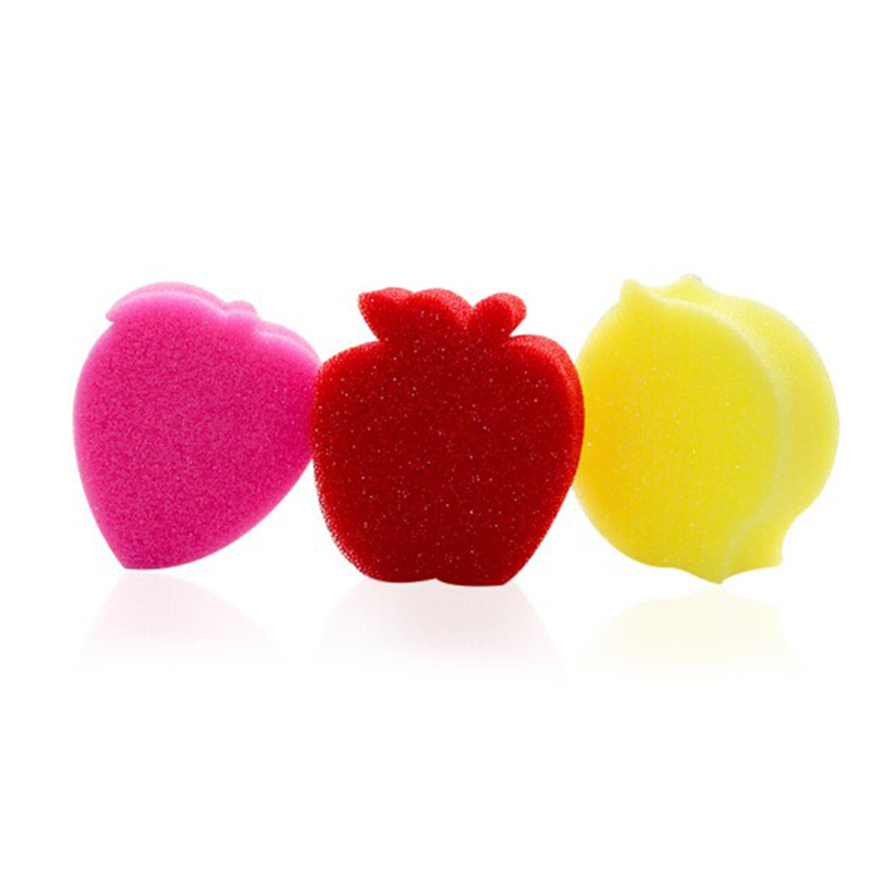 Kitchen Apple Fruit Scrub Dual Sided Sponge and Scrubber Scratch Sponge for Dishes