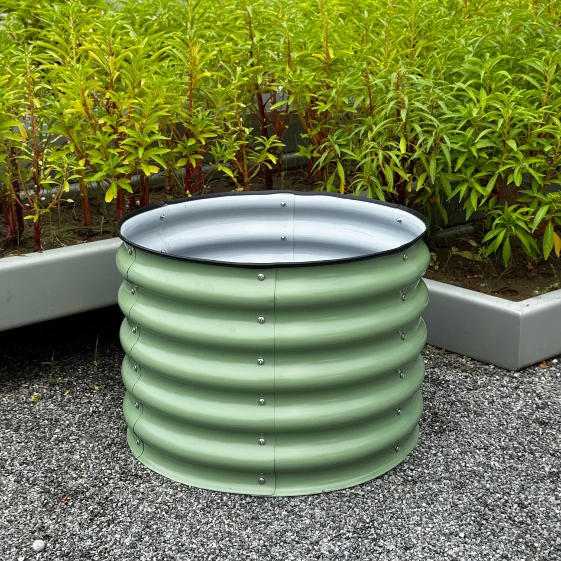 78-PVDF Best Quality Outdoor Herb Garden Planter Easy to Assemble O-6.5FT*2FT*17in Metal Raised Garden Beds