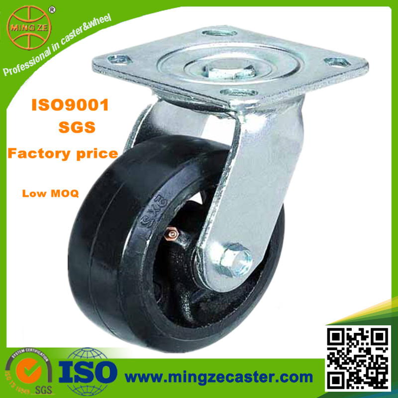Industrial Black Rubber Swivel Caster Wheel for Dust Bin