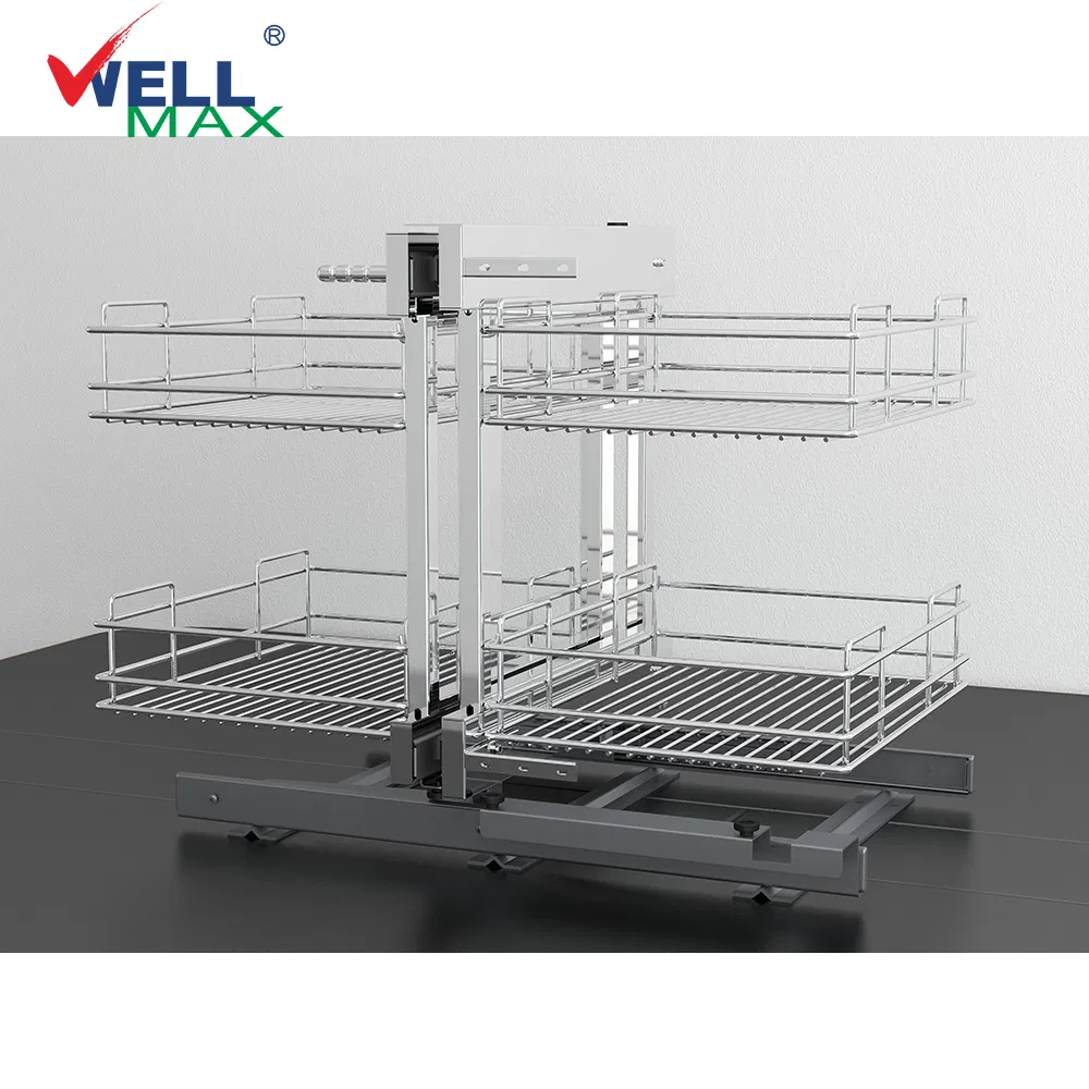 Wellmax Soft Close Stainless Steel Drawer Pull out Kitchen Cabinet Magic Corner Basket