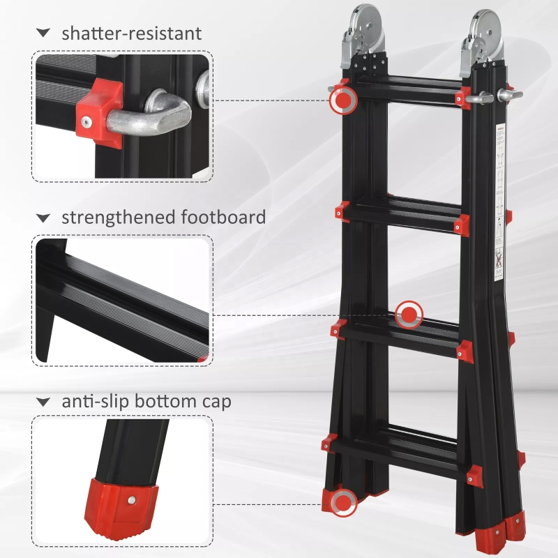 Folding Step Stool Multi-Position Ladder for Adults (26464421B)
