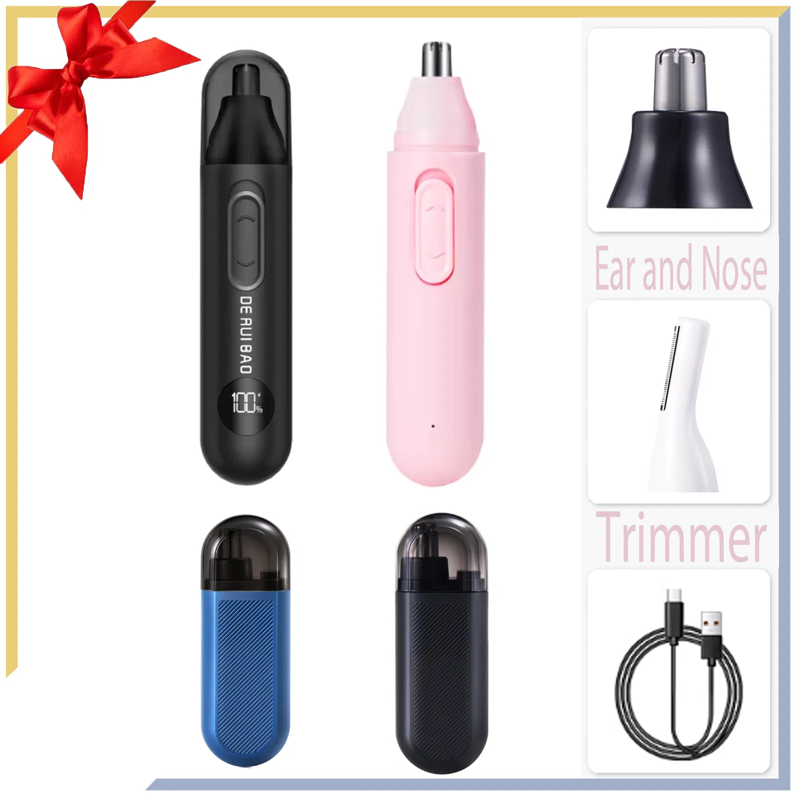 Ladies Compact Painless Grooming Nose Hair Trimmer