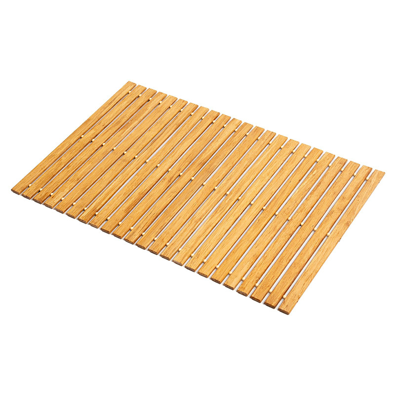 High Temperature Steamed Moth Insect Proof Special Carbonized Durable Foldable Large Natural Bamboo Bathmat Shower Floor Mat