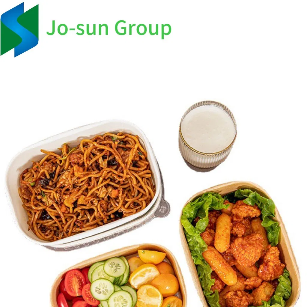 Hot Sale Food Grade Disposable Takeaway Fast Food Container Kraft Paper Rectangular Bowl