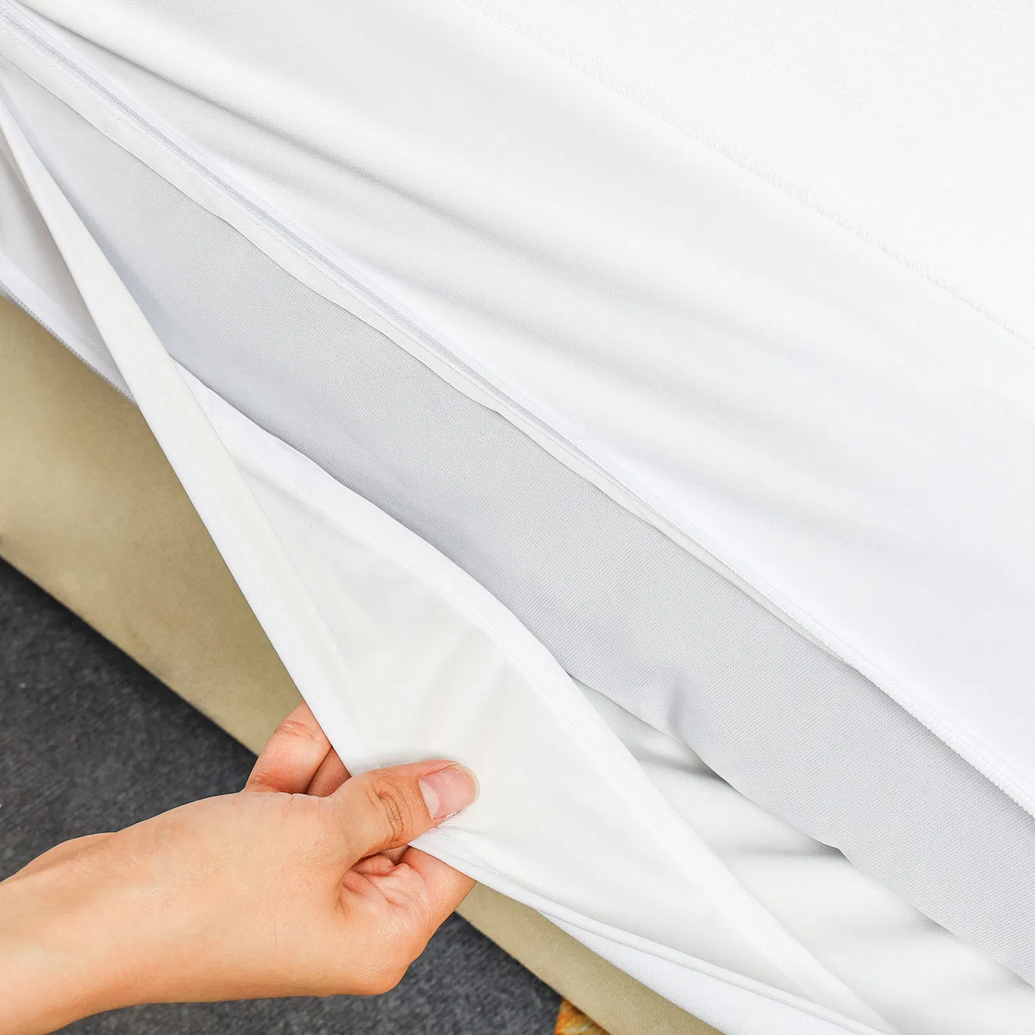 Zippered Mattress Encasement, Bed Bug Proof, Customer Size, Breathable, Antiallergic Waterproo Cover for Hotel