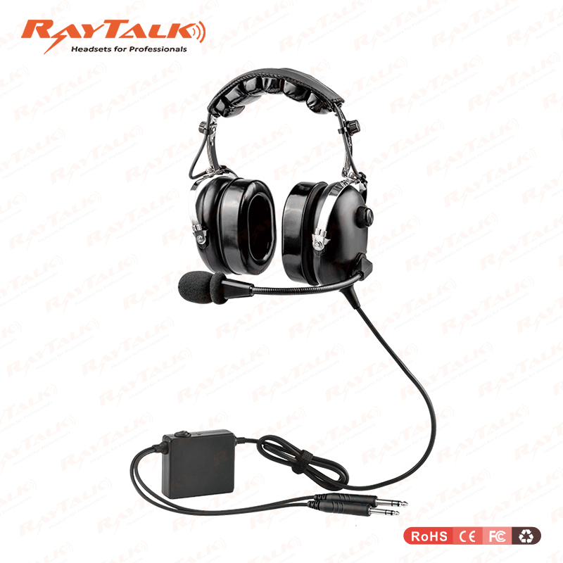 Helicopter Pilot Active Noise-Reduction Headset & Noise-Cancelling Microphone