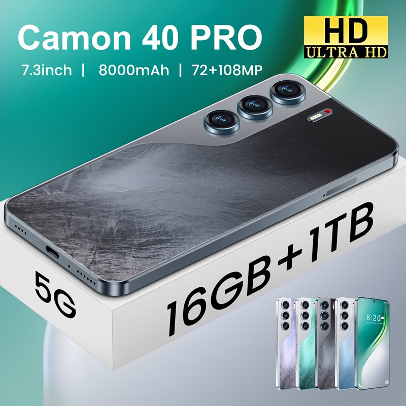 New Phone 5g Camon40 PRO 16GB+1tb Android14 Unlock Cell Mobile Smartphone