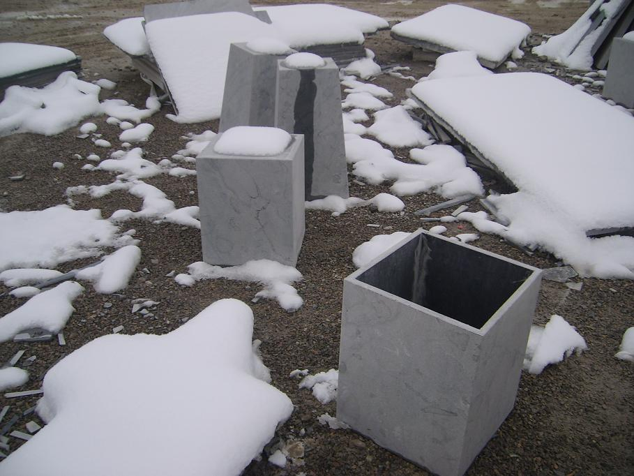 Popular and Cheap G603 Light Grey Stone Pot for Garden Decorations