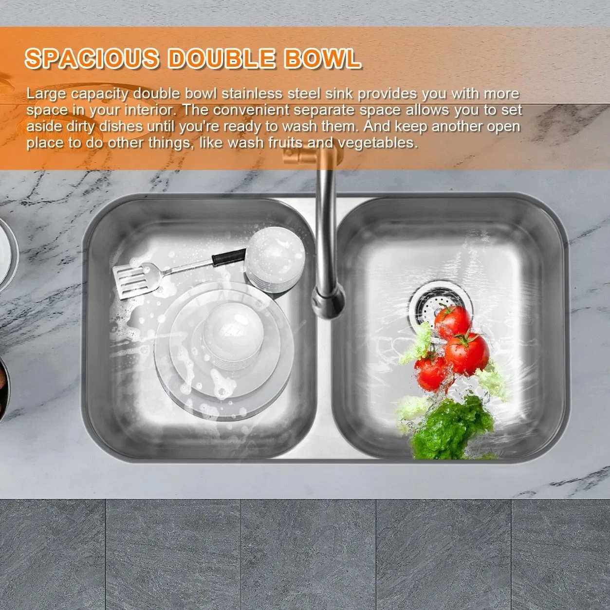 Hot-Sale Stainless Steel Kitchen Sink for Kitchen Ware