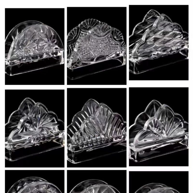 Desktop Display Transparent Glass Box Tissue Holder Glass Crystal Tissue Box