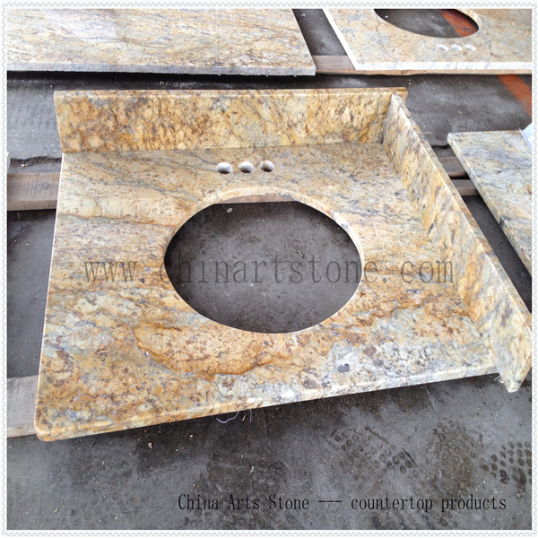 Chinese Golden Granite Bathroom Vanity Top Countertop