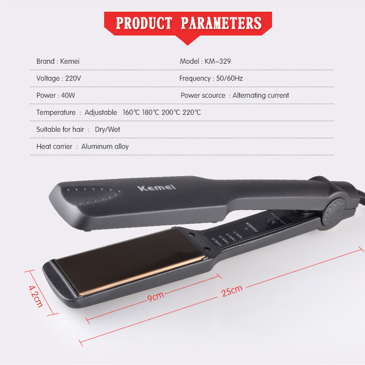 Km-329 Multifunctional Hairdressing Flat Straightening Iron Styling Tools Professional Hair Straightener
